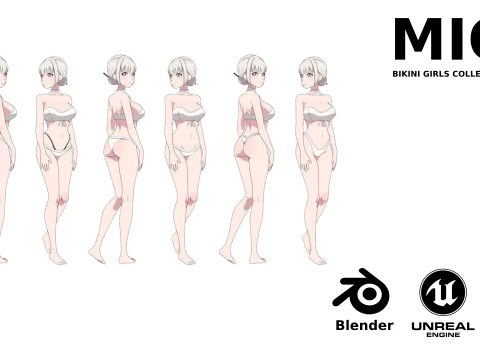 Mio - Bikini girl 3D Model