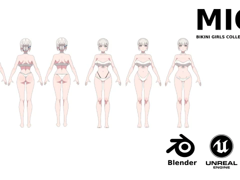 Mio - Bikini girl 3D Model