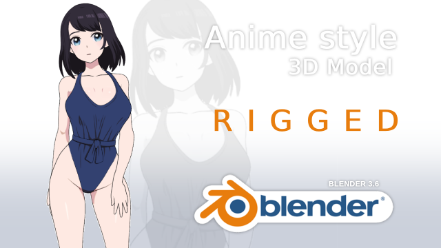 Saki - Bikini girl 3D 모델 .c4d .max .obj .3ds .fbx .stl .blend 