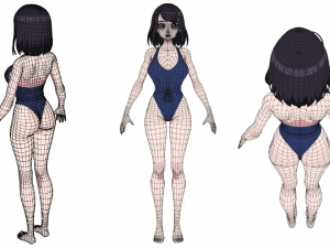 Saki - Bikini girl 3D 모델