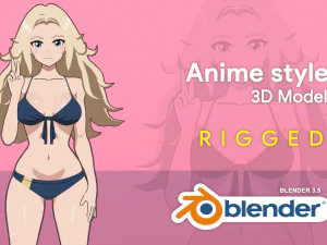 Haruka - Fille en bikini Modèle 3D