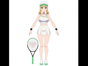 Anime Girl - Tennis Game 3D Model