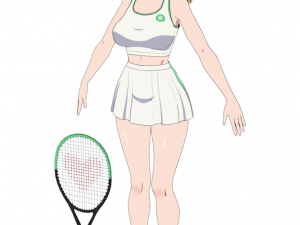 Anime Girl - Tennis Game 3D Model
