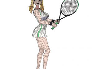 Anime Girl - Tennis Game 3D Model