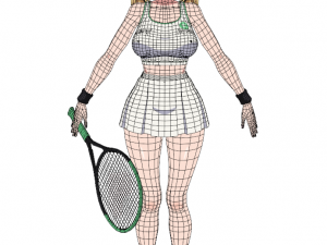 Anime Girl - Tennis Game 3D Model