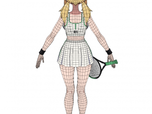 Anime Girl - Tennis Game 3D Model