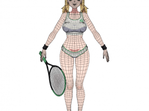 Anime Girl - Tennis Game 3D Model
