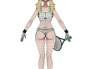 Anime Girl - Tennis Game 3D Model