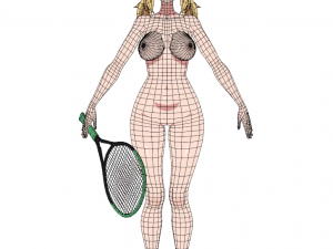 Anime Girl - Tennis Game 3D Model