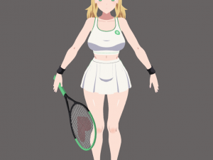 Anime Girl - Tennis Game 3D Model