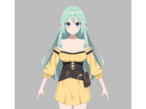 Aria Luminara - Beginner Mage 3D 모델