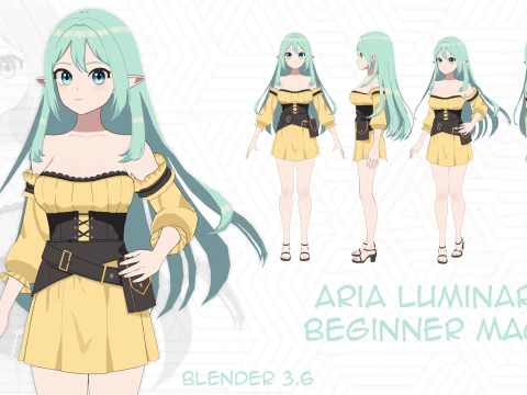 Aria Luminara - Beginner Mage 3D Model