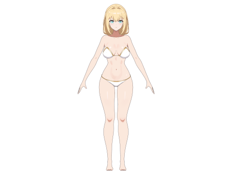Anime Female Character in Bikini - 3D Модель