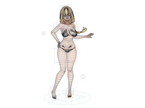 Anime Female Character in Bikini - 3D Модель