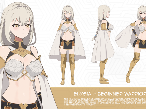 Elysia - Beginner Warrior 3D Model