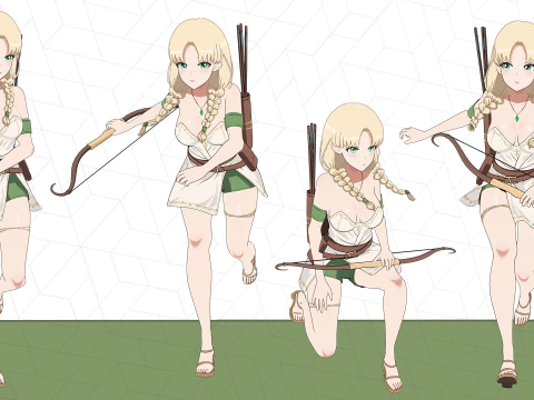 Ivy - Archer Begginer RPG 3D Model
