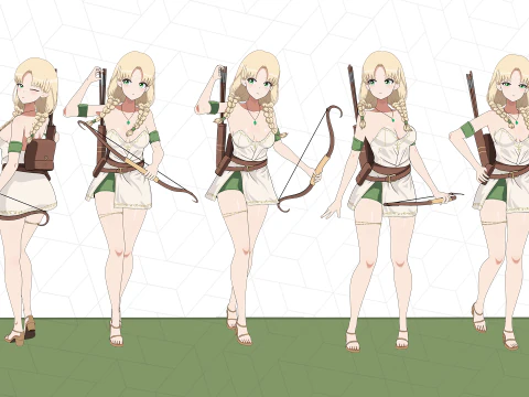 Ivy - Archer Begginer RPG 3D Model
