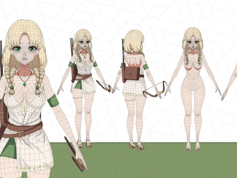 Ivy - Archer Begginer RPG 3D Model