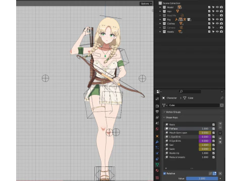 Ivy - Archer Begginer RPG 3D Model