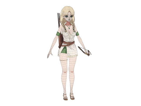 Ivy - Archer Begginer RPG 3D Model