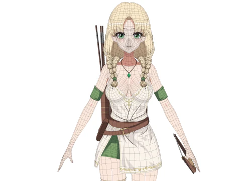 Ivy - Archer Begginer RPG 3D Model