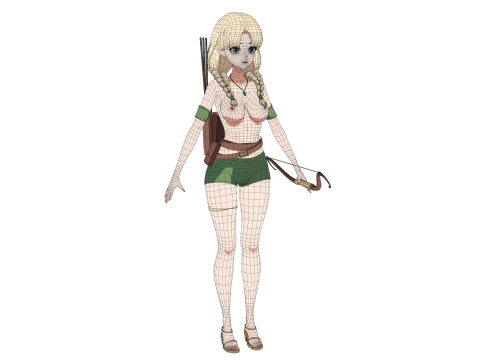 Ivy - Archer Begginer RPG 3D Model