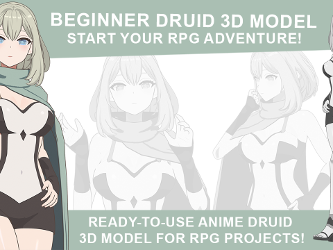 ANIME - Beginner Druid RPG 3D 모델