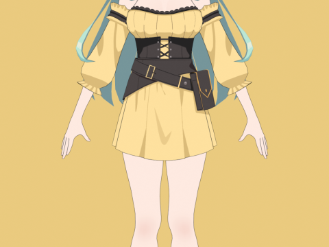 Anime RPG Girls Warrior Druid Archer Mage Modelo 3D
