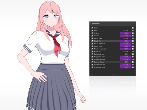 Anime girl - Student - 5 3D 模型