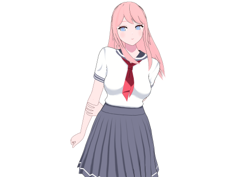 Anime girl - Student - 5 3D 模型