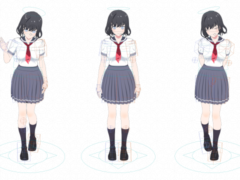 Anime girl - Student - 2 3D 模型