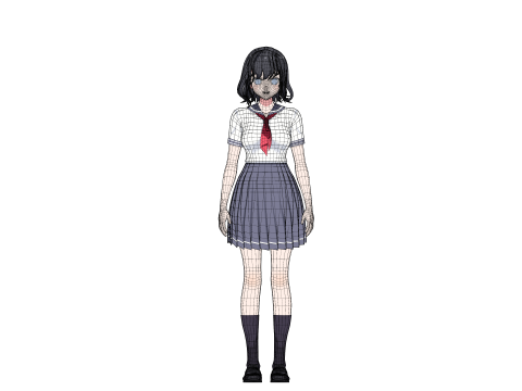 Anime girl - Student - 2 3D 模型