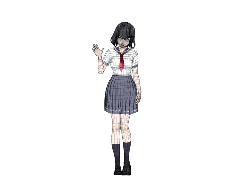 Anime girl - Student - 2 3D 模型