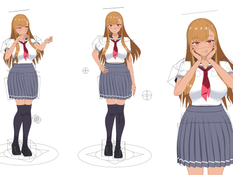 Anime girl - Student - 3 3Dモデル