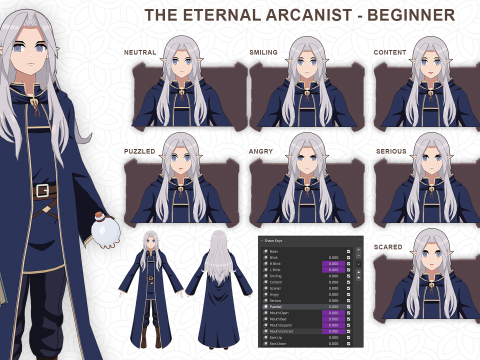 Anime Character - Beginner Mage RPG 3D Model