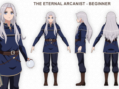 Anime Character - Beginner Mage RPG 3D-Modell