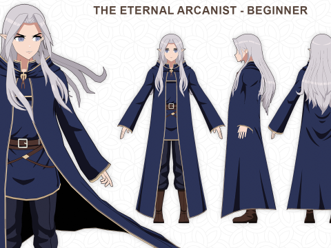 Anime Character - Beginner Mage RPG 3D-Modell