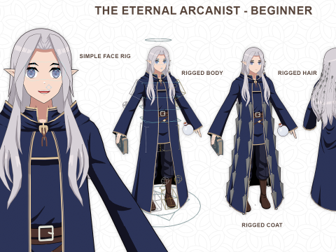 Anime Character - Beginner Mage RPG 3D-Modell