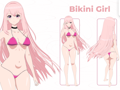 Anime Character - Bikini Girl - 3D Model