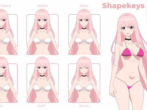 Anime Character - Bikini Girl - 3D Model