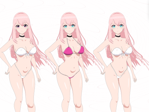 Anime Character - Bikini Girl - 3D Model