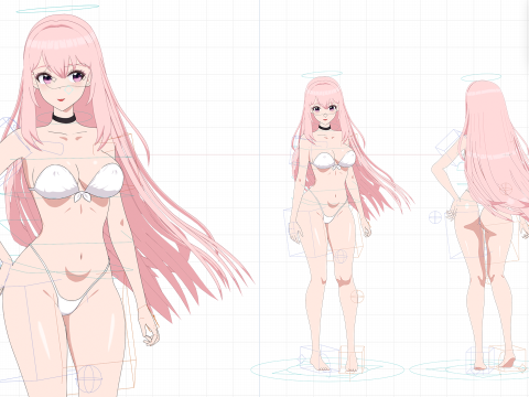 Anime Character - Bikini Girl - 3D Model
