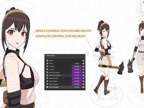 Anime Blacksmith - RPG Character 3D Model