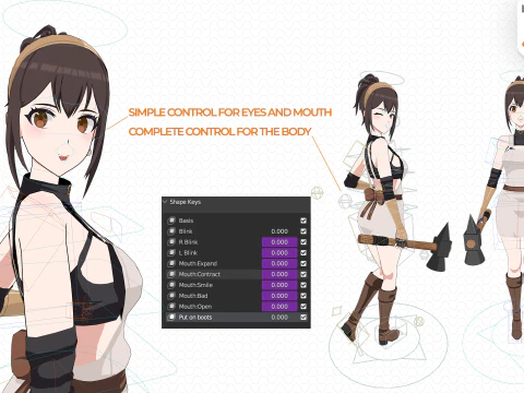 Anime Blacksmith - RPG Character 3D Model