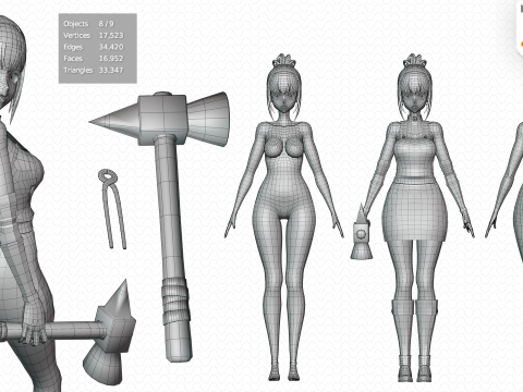 Anime Blacksmith - RPG Character 3D Model