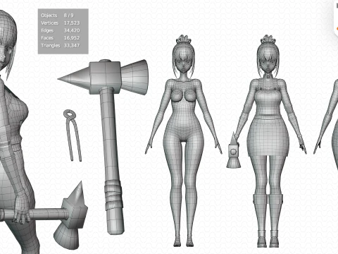 Anime Blacksmith - RPG Character 3D Model