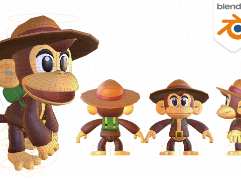 Adventurous Monkey Game-Ready 3D Character 3D Model