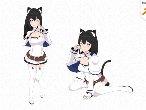Mystic Catgirl - Fantasy RPG Character 3D Model