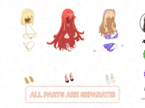Anime Girl Bikini - Rigged 30 Shape Keys 50 Tex 3Dモデル