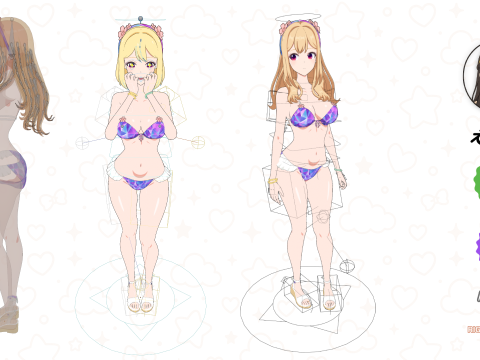 Anime Girl Bikini - Rigged 30 Shape Keys 50 Tex 3Dモデル